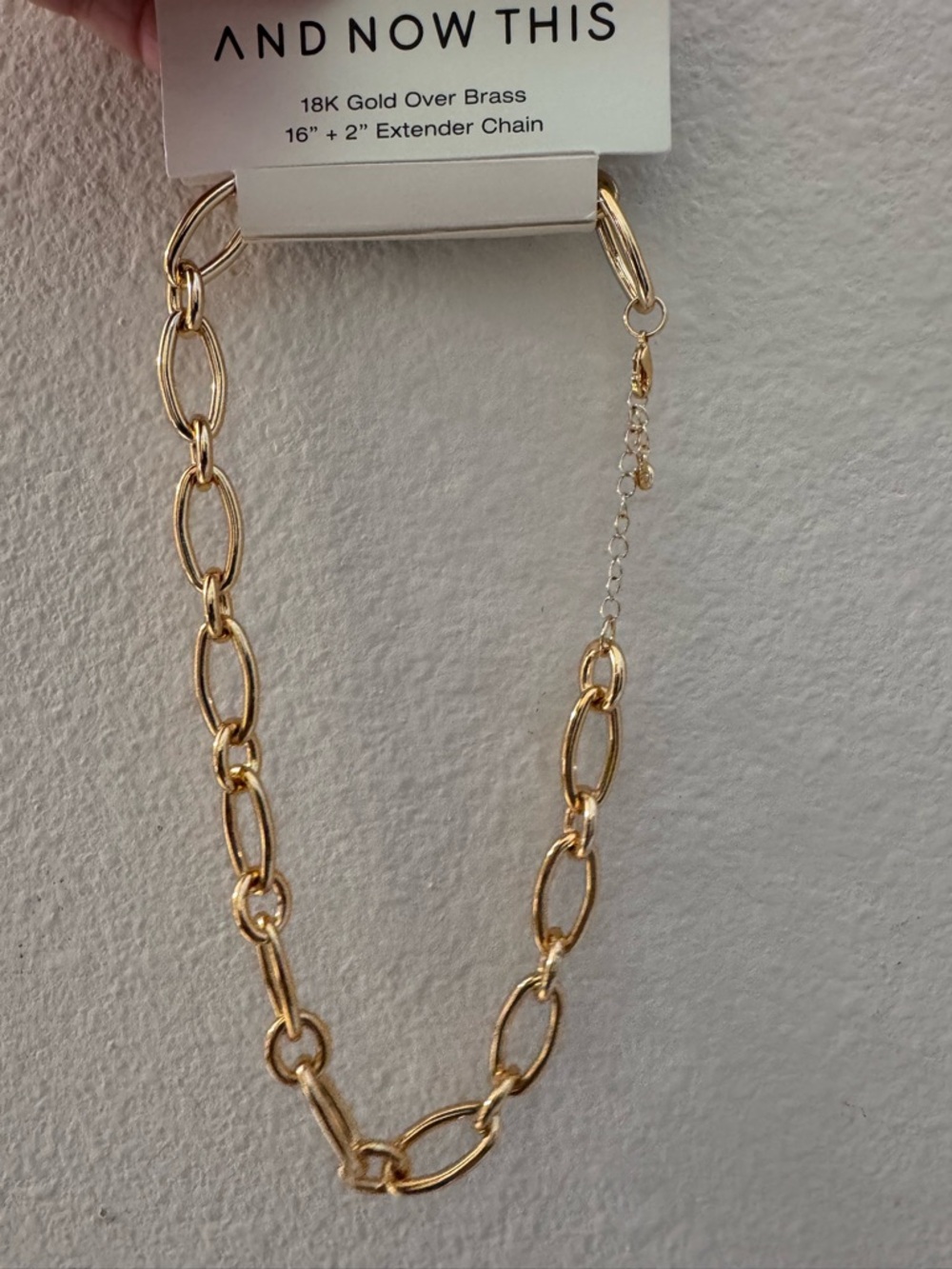 And Now This 18K Gold Plated Cable Chain Necklace 16+2 extender - Picture 4 of 4